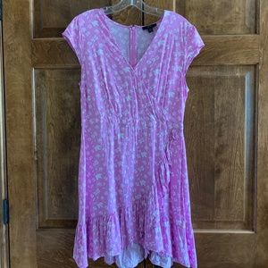 J. Crew Pink and White Floral Cap Sleeve Dress - Size 10